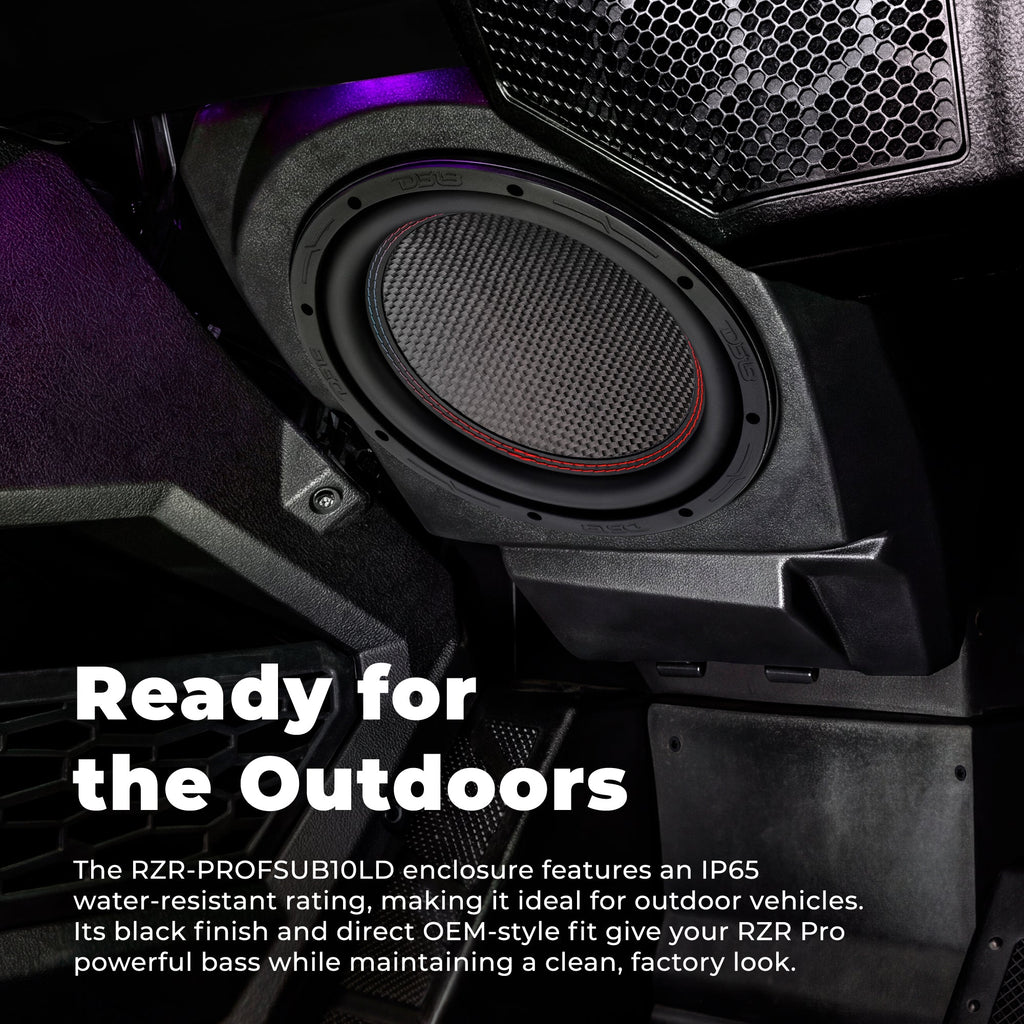 Polaris RZR Pro (2020–2024) Under-Dash 10” Subwoofer Enclosure – Loaded GEN-X10.4DCF | 600W RMS, Dual 4 Ohm | IP65 Water-Resistant