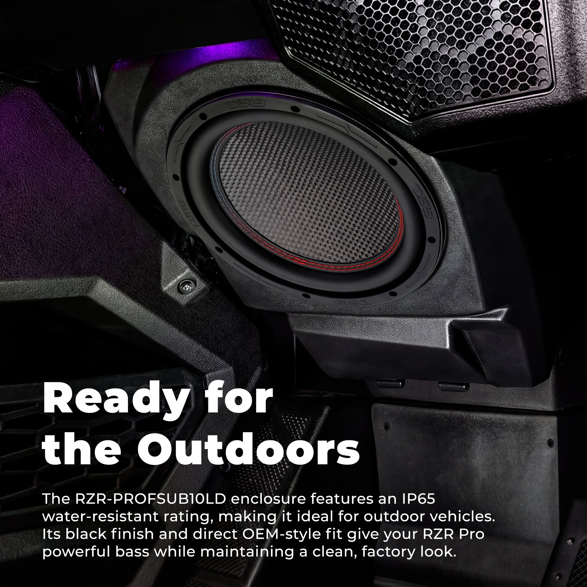 Polaris RZR Pro (2020–2024) Under-Dash 10” Subwoofer Enclosure – Loaded GEN-X10.4DCF | 600W RMS, Dual 4 Ohm | IP65 Water-Resistant