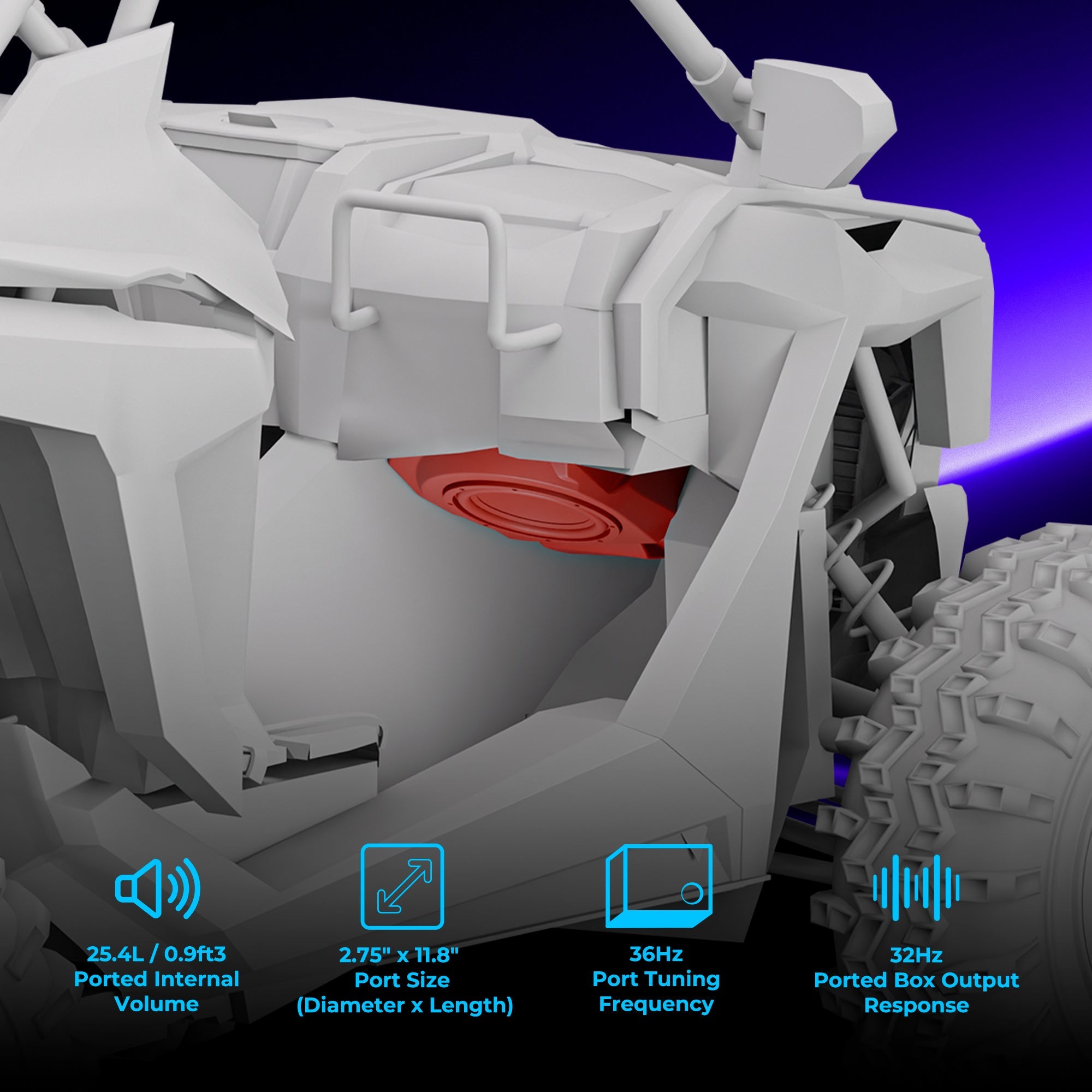 Polaris RZR Pro (2020–2024) Under-Dash 10” Subwoofer Enclosure – Loaded GEN-X10.4DCF | 600W RMS, Dual 4 Ohm | IP65 Water-Resistant