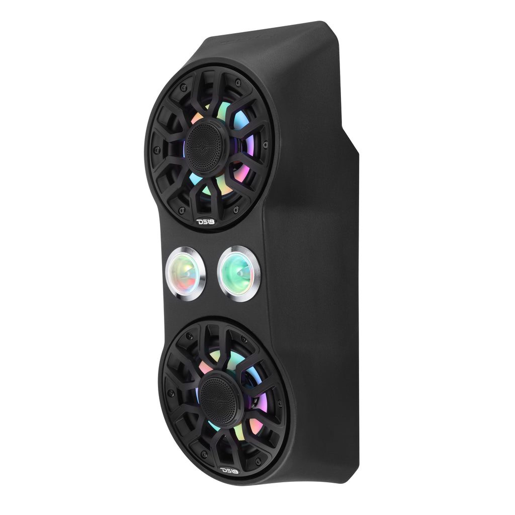Polaris RZR Pro Waterfall Center Console Enclosure for 2020+ Models – Preloaded with 6.5" Speakers & 2.3" Tweeters | Digital LED Lights