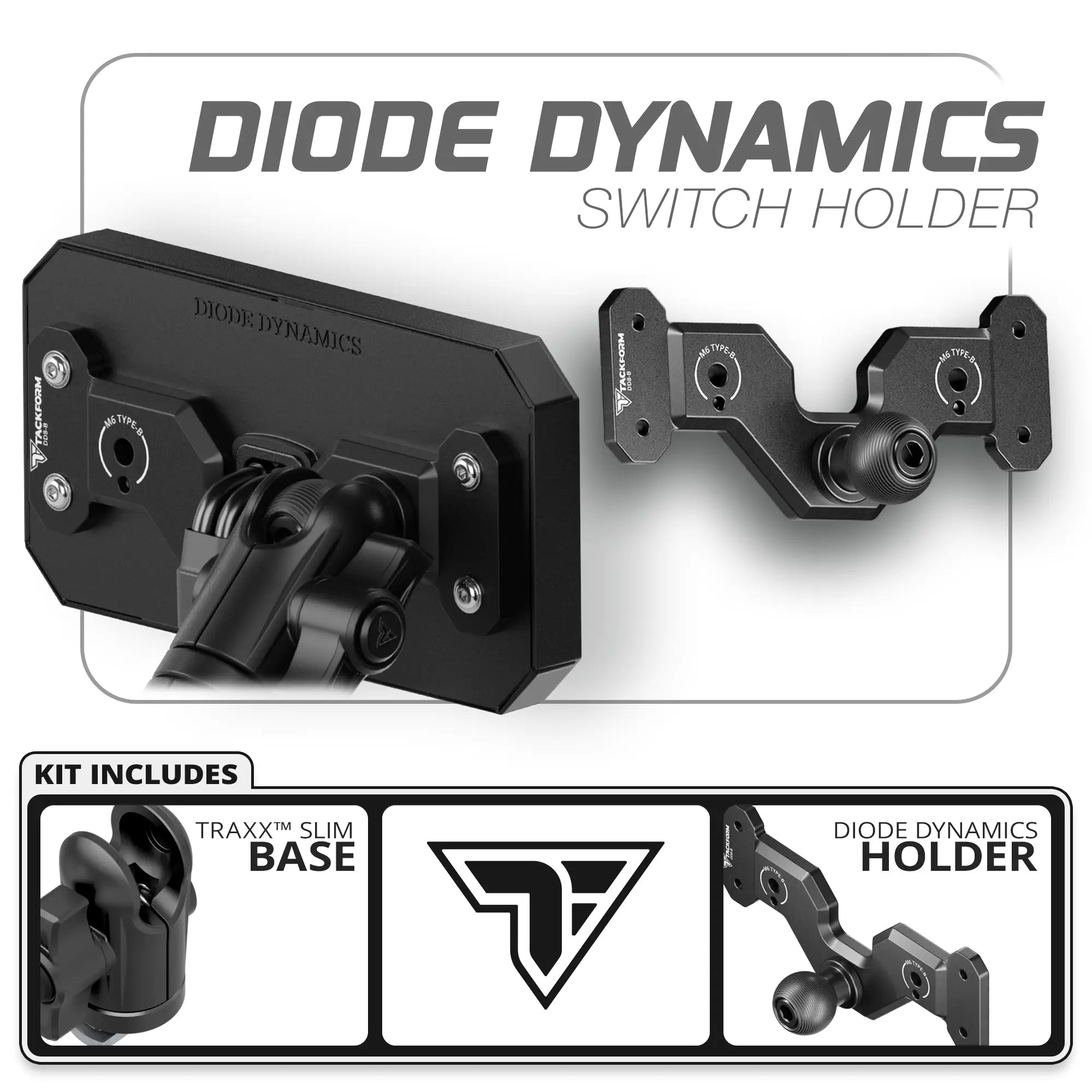 8 Channel Diode Dynamics D-Switch Holder | Slim Track Base | Choose Your Arm Length