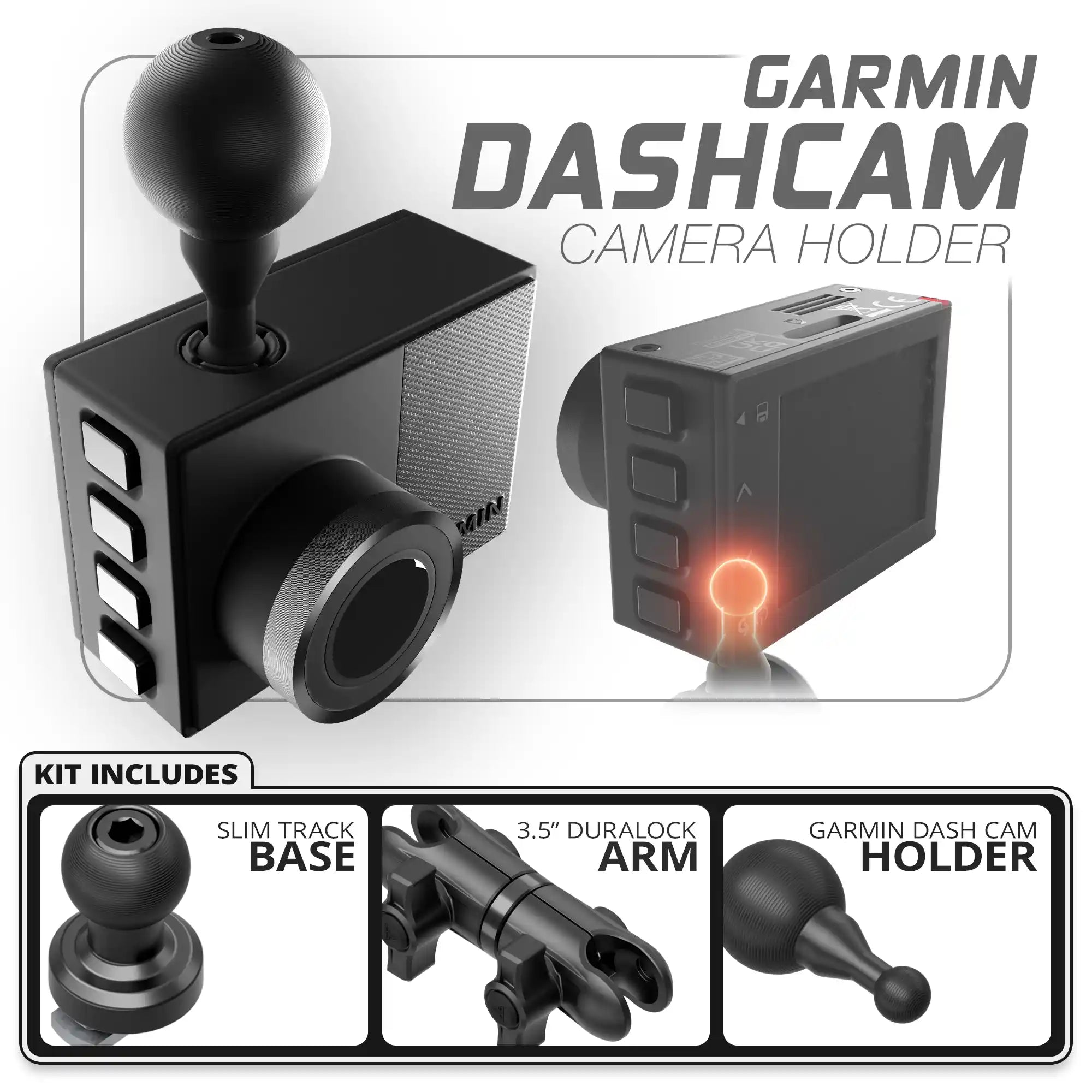 Garmin Dash Cam | Slim Track Base | 3.5" DuraLock Arm