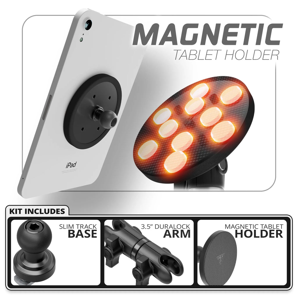 Magnetic Tablet Holder | Slim Track Base | 3.5" DuraLock™ Arm