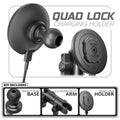 Quad Lock MAG™ Wireless Charging Phone Holder | Slim Track Base | 3.5" DuraLock Arm