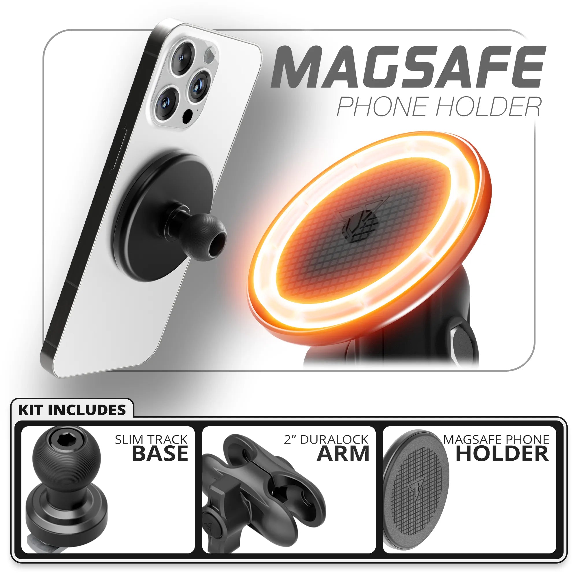 MagSafe Phone Holder  | Slim Track Base | 2" DuraLock Arm