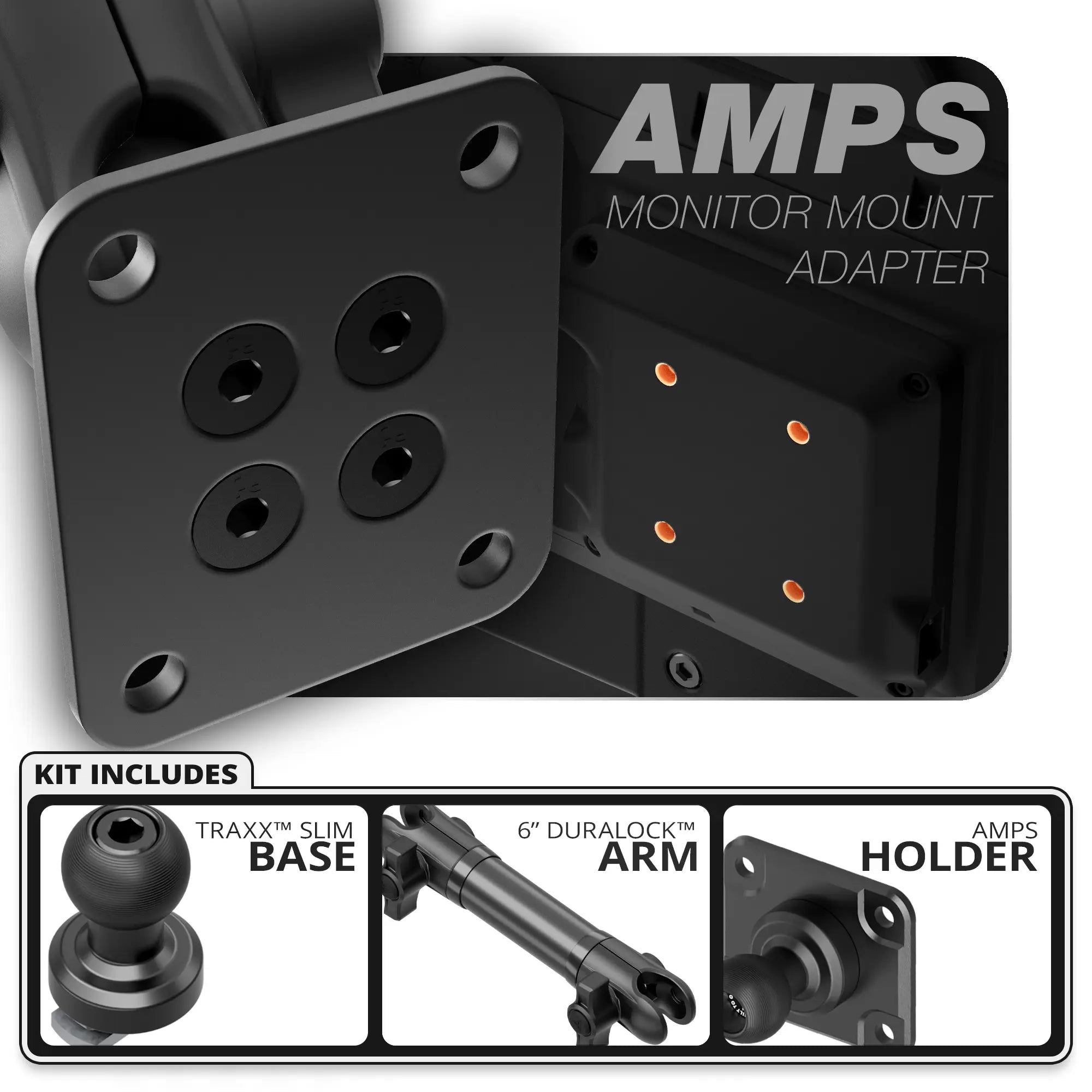 AMPS | Slim Track Base | 6" DuraLock Arm