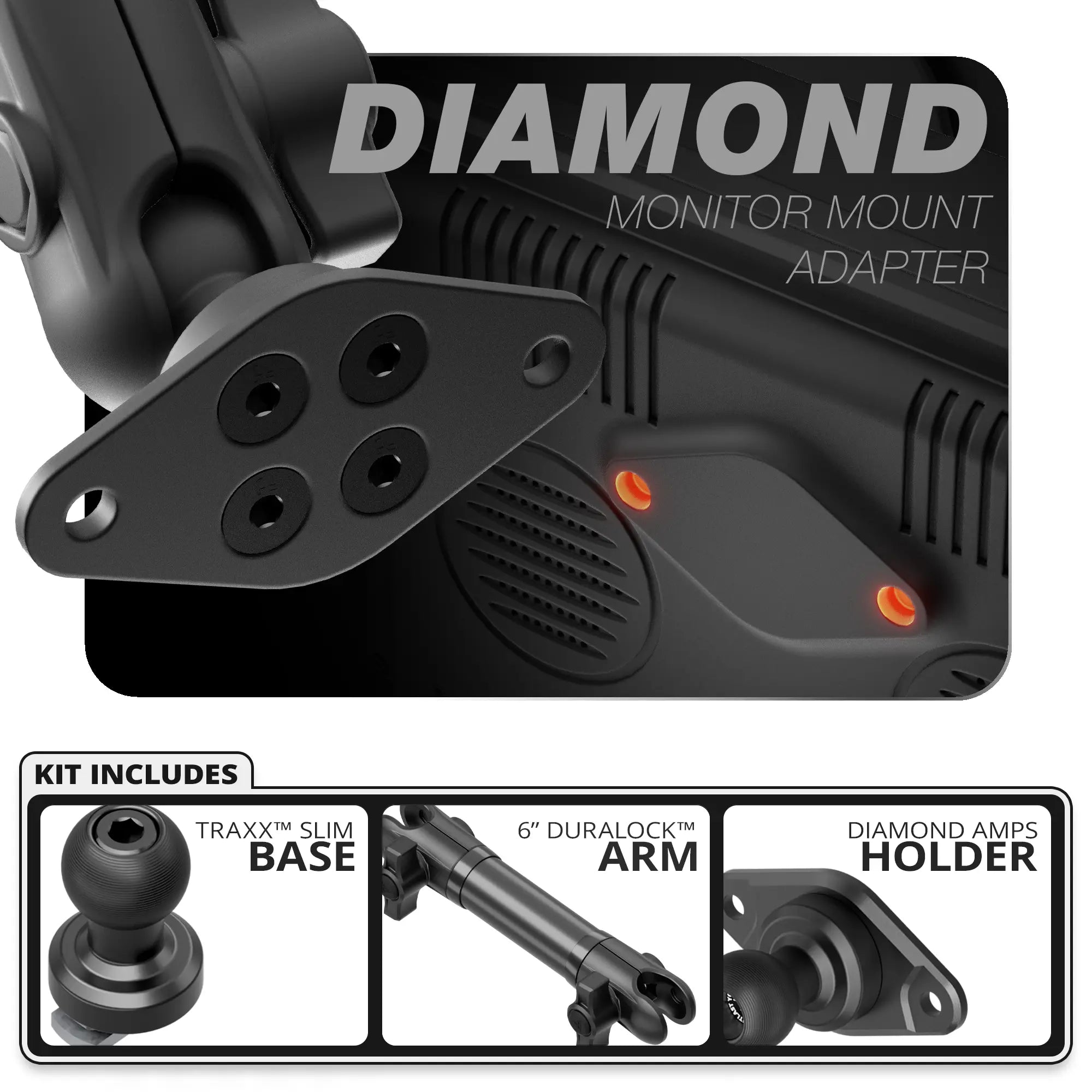 Diamond AMPS | Slim Track Base | 6" DuraLock Arm