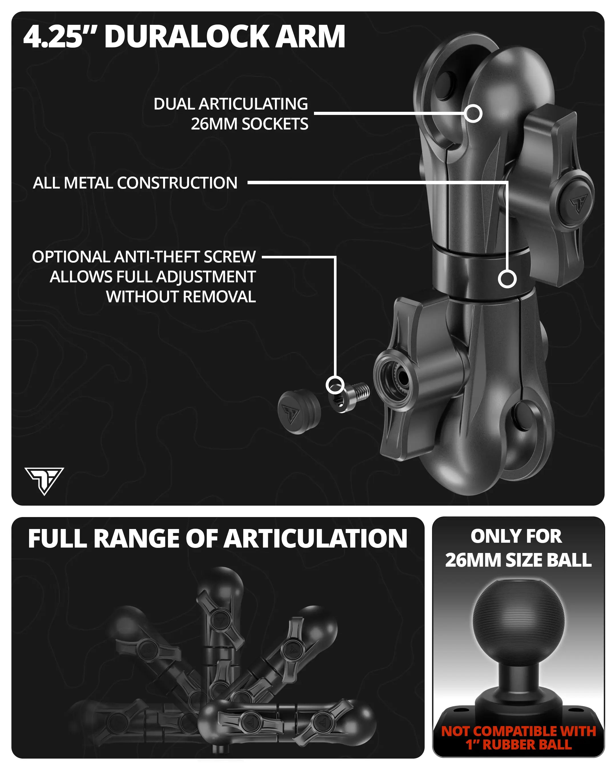 Windshield Suction Cup Mount with Composite Tablet Holder | Choose Your Arm Length
