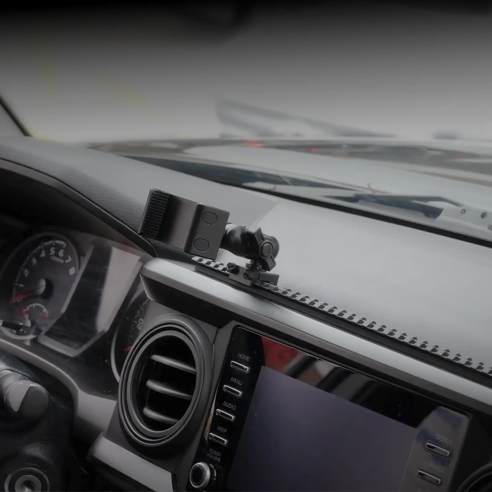 2016-2023 Toyota Tacoma Tackform Assault Track Picatinny Dash Bracket With 20LITE Phone Holder & Tablet Mount