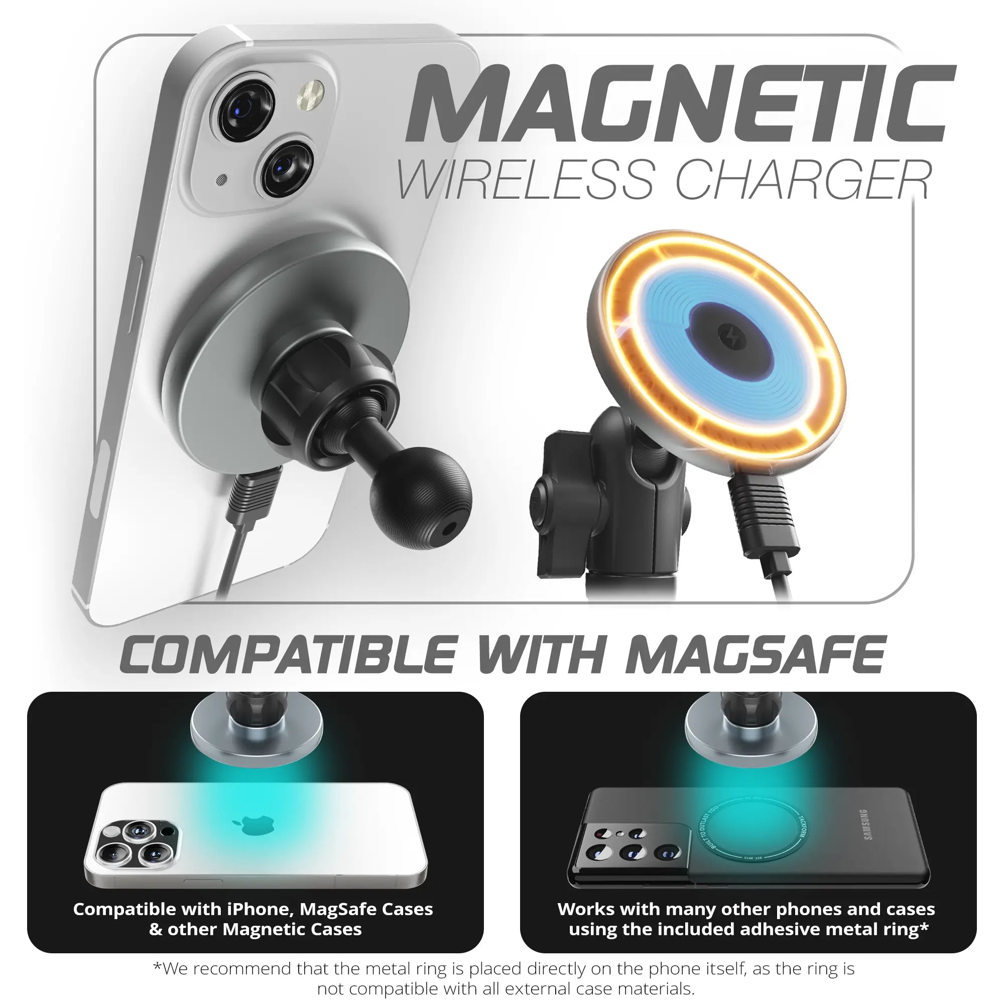 2021+ Ford F-150/Raptor & 2023+ Ford Super Duty LINK™ Vent Mount Bracket With MagSafe Charging Phone Holder | Choose Your Arm Length
