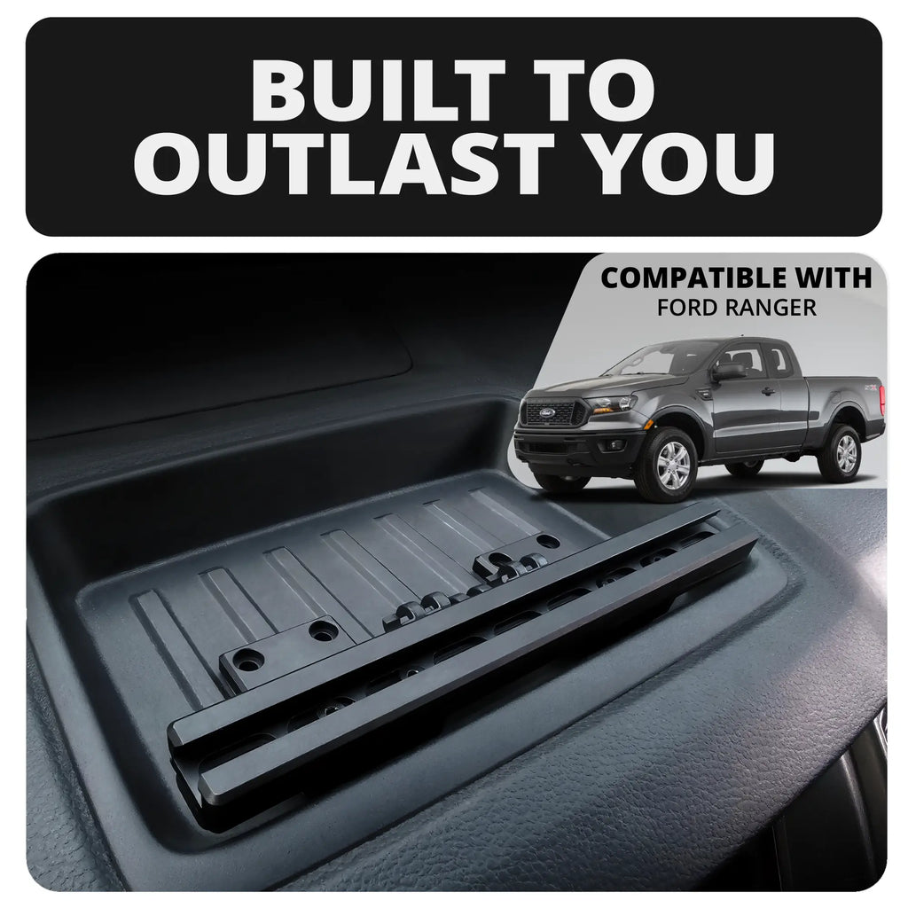2019-2023 Ford Ranger (WITHOUT Switch Panel) Tackform Slim Track Dash Bracket With Dual MagSafe Phone Holders