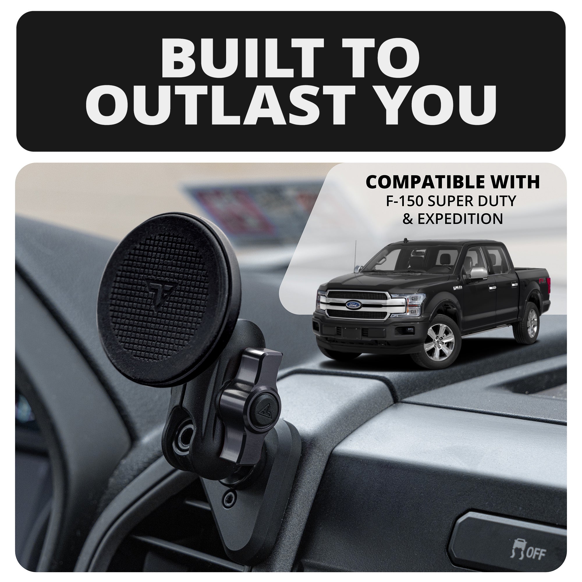 ‘15-‘20 Ford F-150, ‘17-‘22 Super Duty, ‘18-‘21 Expedition LINK™ Vent Mount Bracket With MagSafe Phone Holder | 2" Arm | (See Compatibility Info For Year/Trim Details)