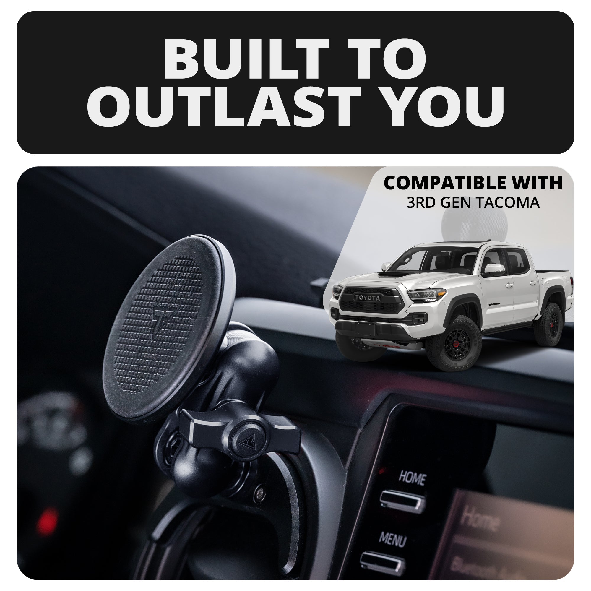 2016-2023 Toyota Tacoma & 2014-2021 Tundra LINK™ Vent Mount Bracket With MagSafe Phone Holder | Choose Your Arm Length