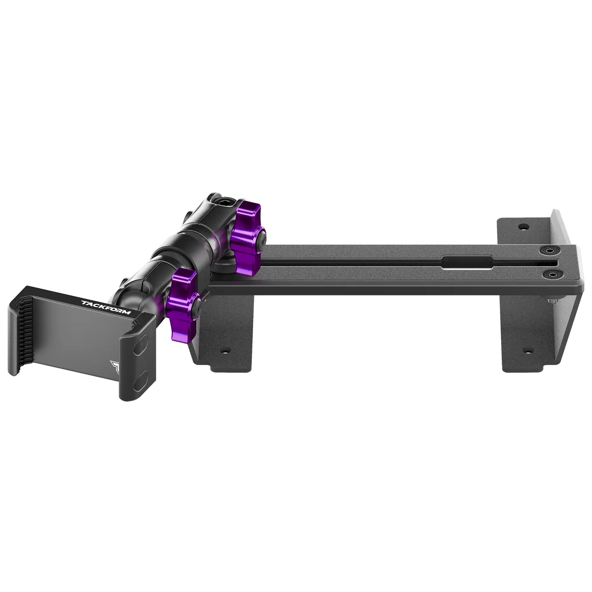 ‘15-‘20 Ford F-150, ‘17-‘22 Super Duty, ‘18-‘21 Expedition (See Compatibility Info For Year/Trim Details) Tackform Slim Track Dash Bracket With 20LITE Phone Mount