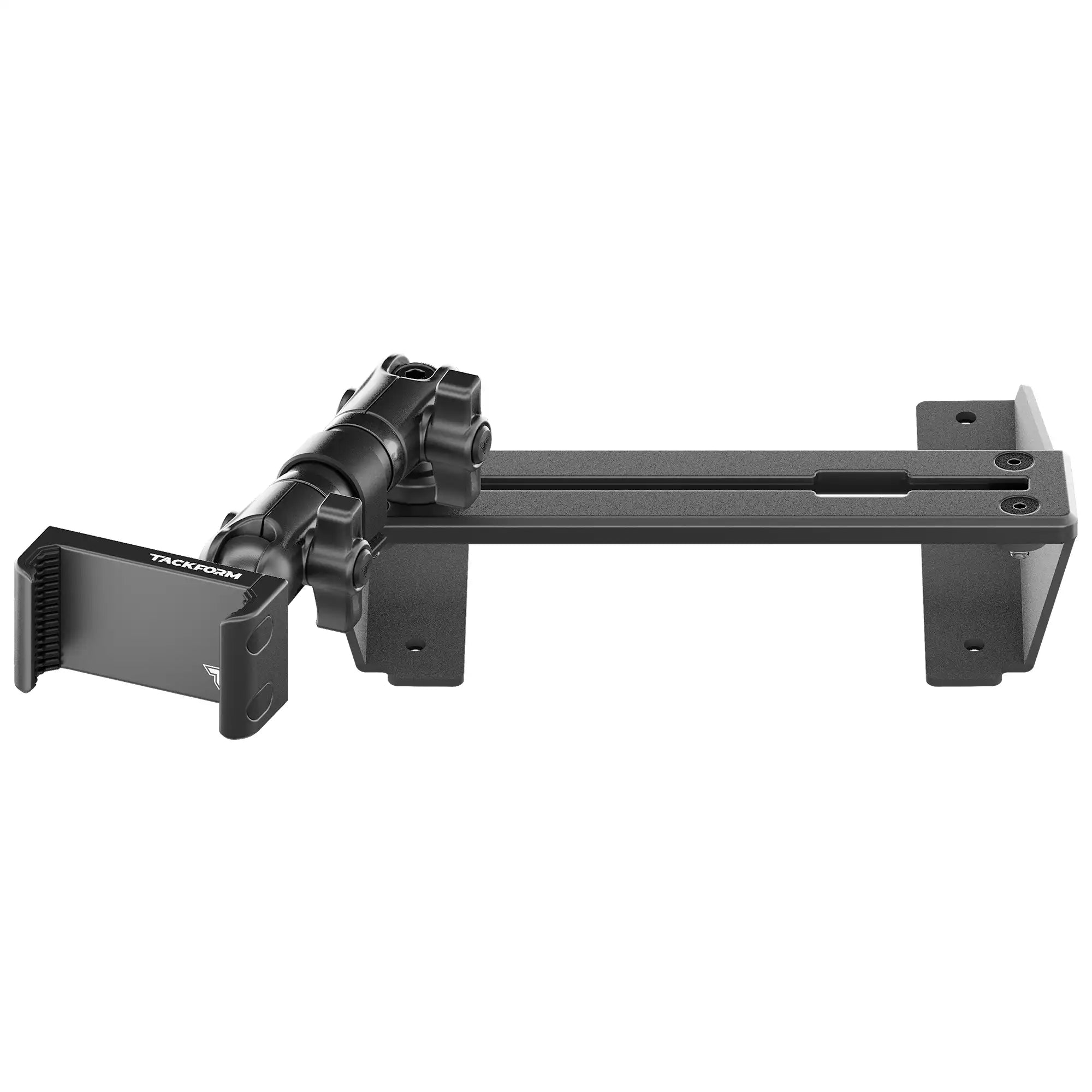‘15-‘20 Ford F-150, ‘17-‘22 Super Duty, ‘18-‘21 Expedition (See Compatibility Info For Year/Trim Details) Tackform Slim Track Dash Bracket With 20LITE Phone Mount