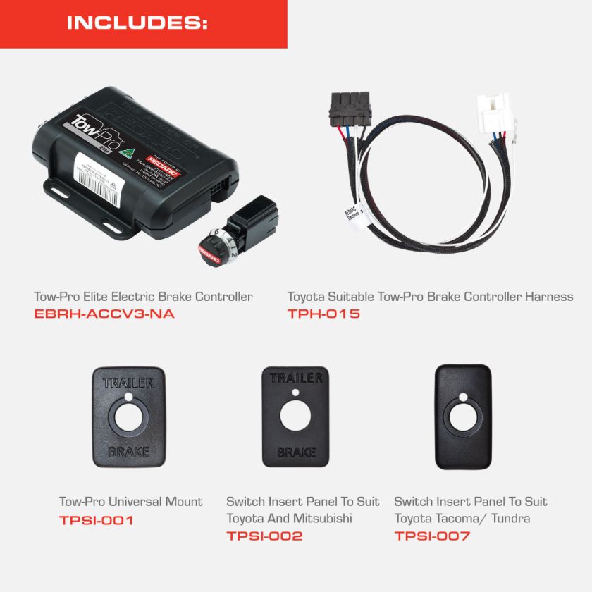 REDARC 2022-2015, TOYOTA, TACOMA, TUNDRA, TOW-PRO ELITE COMPLETE VEHICLE KIT [A]