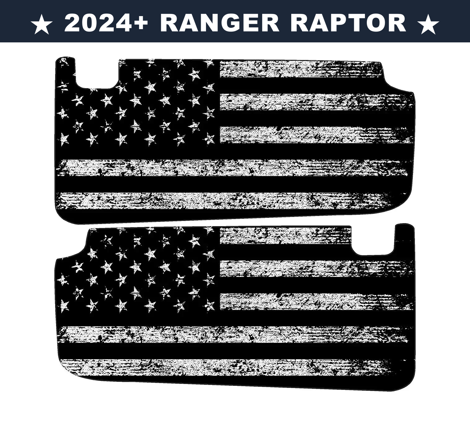 Freedom Series Sun Visor Overlays (Printed Series) - 2024+ Ranger Raptor (with Homelink)