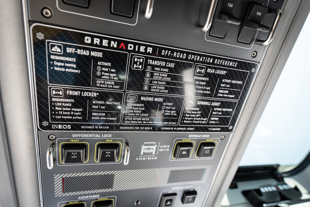Overhead Control Panel Offroad Operation Reference Plate - 2024+ Grenadier