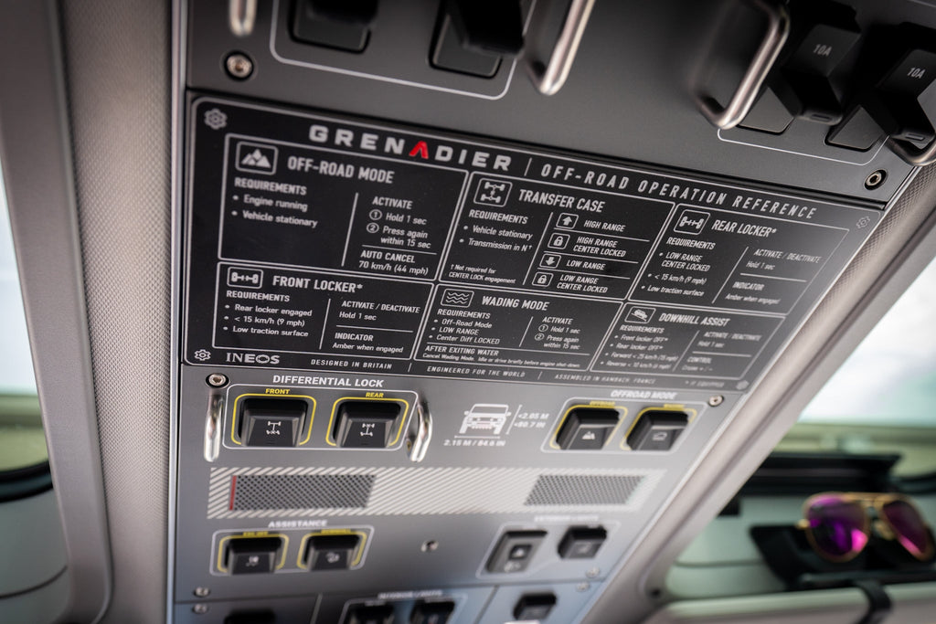 Overhead Control Panel Offroad Operation Reference Plate - 2024+ Grenadier / Quartermaster