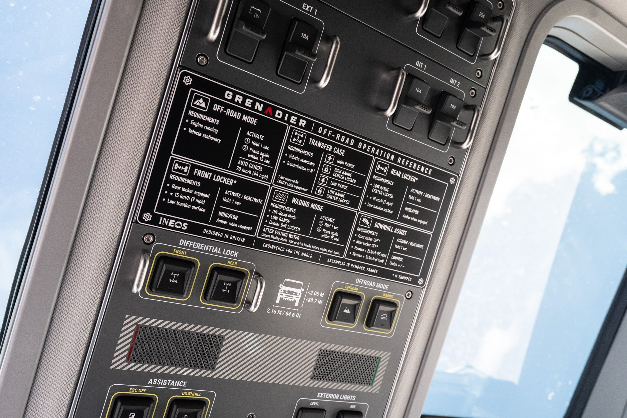 Overhead Control Panel Offroad Operation Reference Plate - 2024+ Grenadier / Quartermaster
