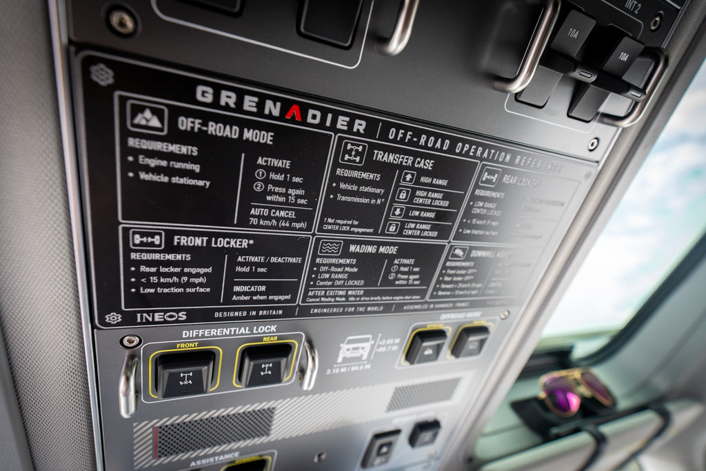 Overhead Control Panel Offroad Operation Reference Plate - 2024+ Grenadier / Quartermaster