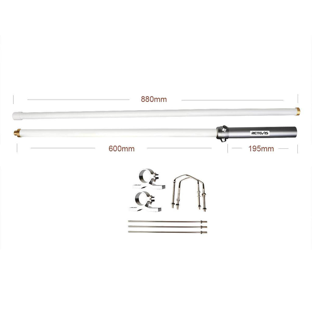 Retevis MA02 VHF / UHF Omnidirectional Fiberglass Base Station Antenna