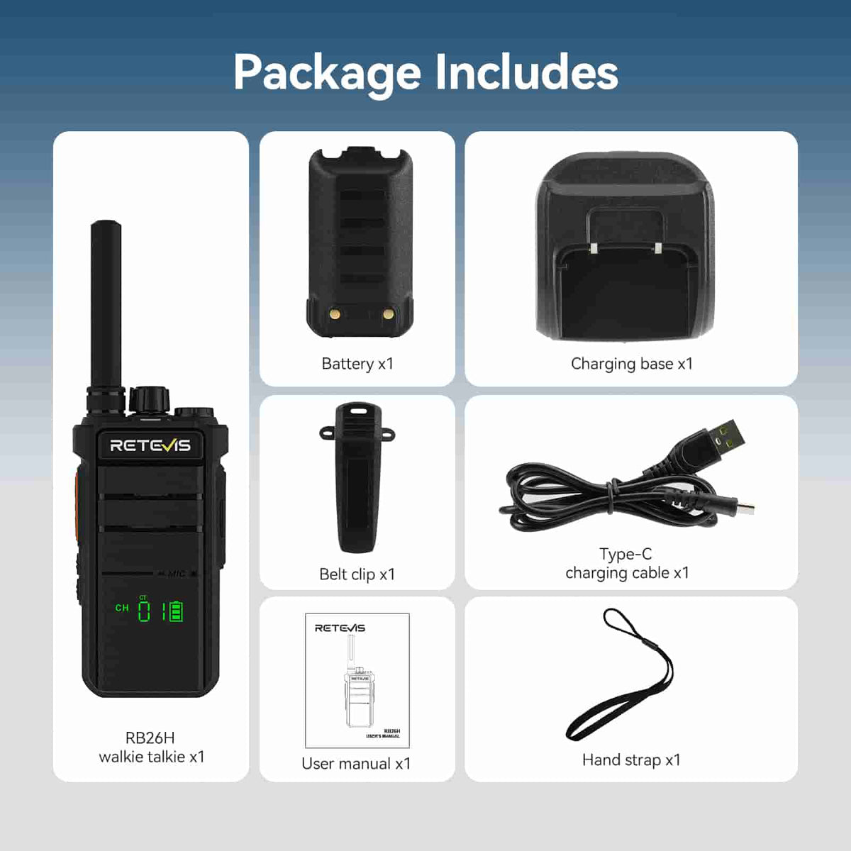 Retevis RB26H Handheld GMRS Radio