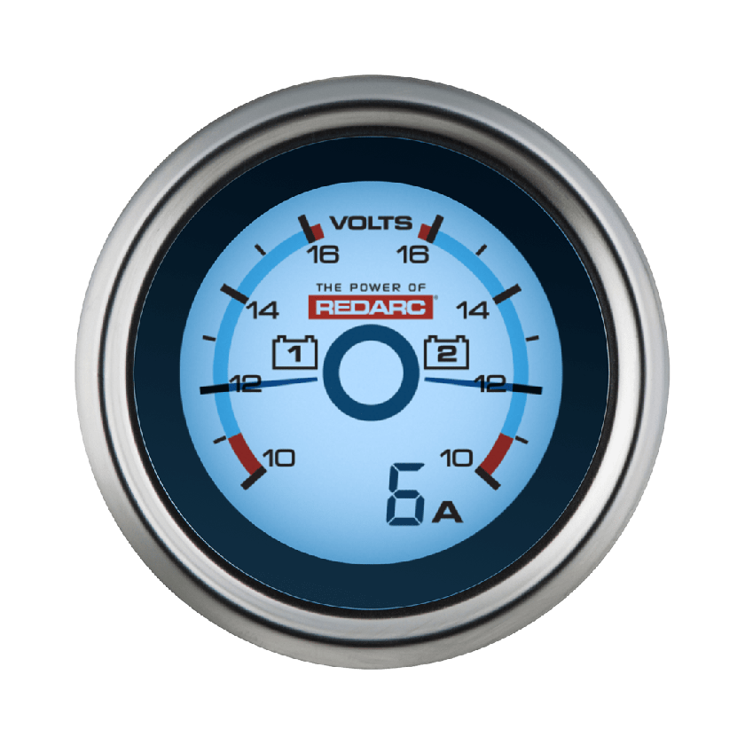 REDARC Dual Voltage 52mm Gauge with optional current display [A]