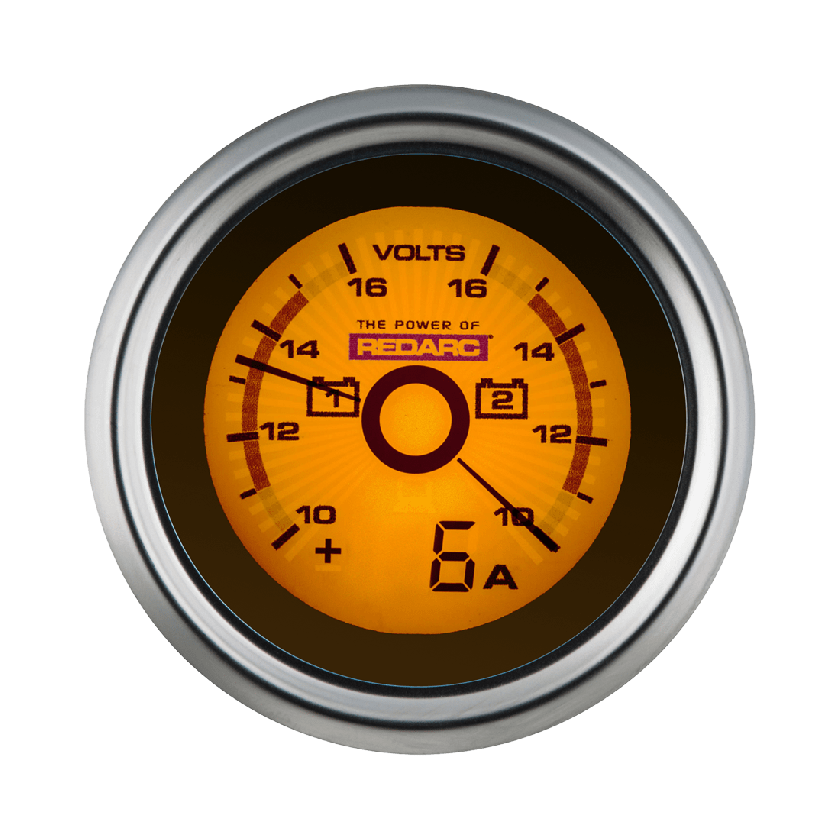 REDARC Dual Voltage 52mm Gauge with optional current display [A]