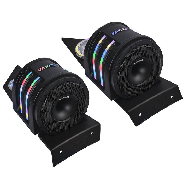 Polaris Slingshot Headrest Empty Enclosure With Digital LED Lights fits 4 x 6.5" Speakers | 2015 - Current
