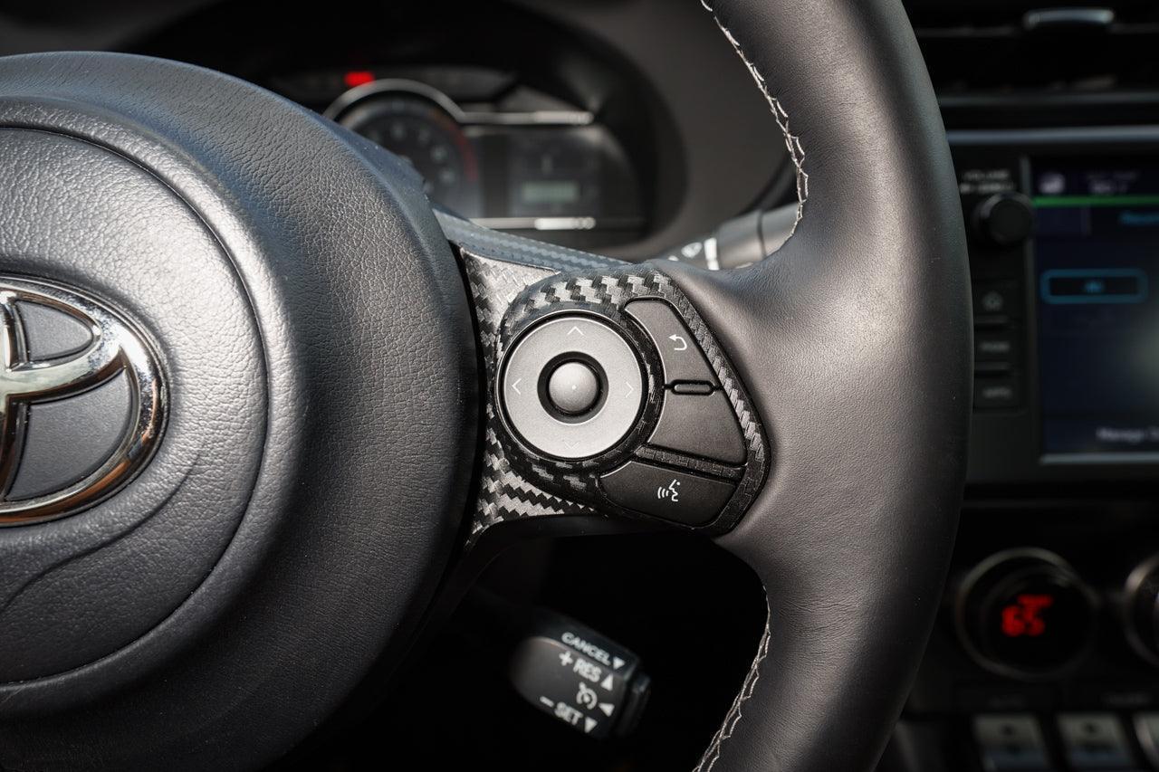 Steering Wheel Controls + Lower Spoke 3D Carbon Overlays - 2022+ BRZ / GR86