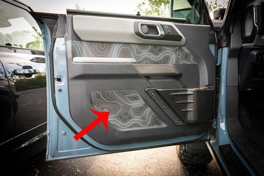 Topo Interior Lower Front Door Card Insert Overlays (Printed Series) - 2021+ Bronco 4 Door