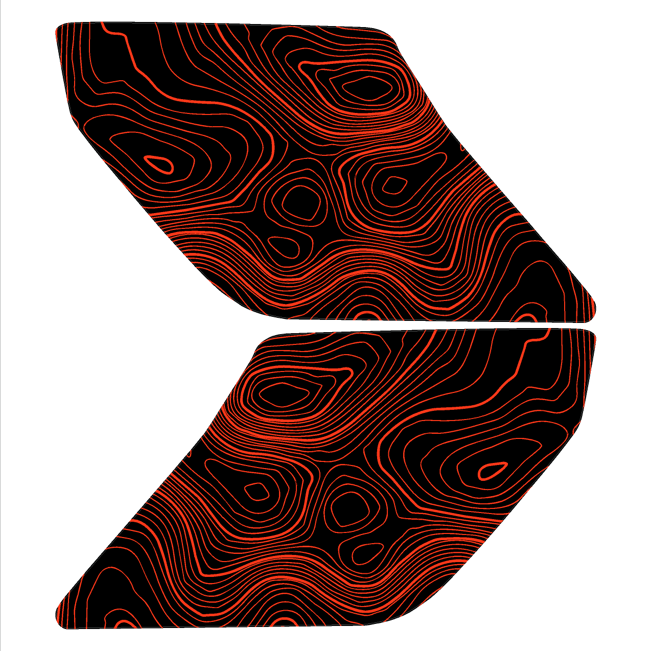 Topographic Interior Sun Visor Overlays - 2024+ Ranger Raptor (with Homelink)