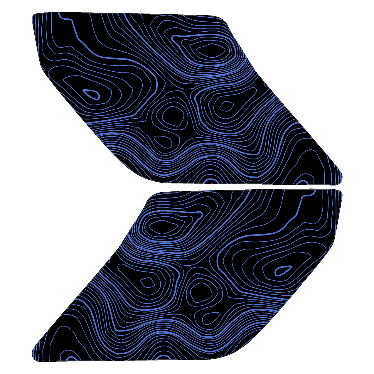 Topo Interior Lower Front Door Card Insert Overlays (Printed Series) - 2021+ Bronco 4 Door