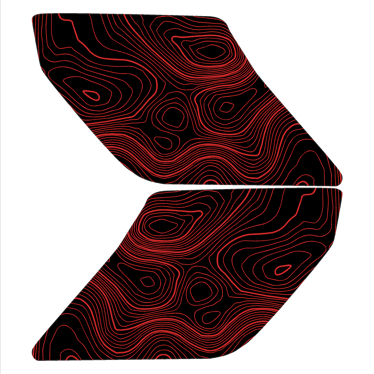 Topo Interior Lower Front Door Card Insert Overlays (Printed Series) - 2021+ Bronco 4 Door