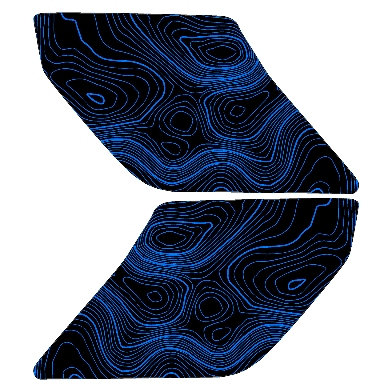 Topographic Interior Sun Visor Overlays - 2024+ Ranger Raptor (with Homelink)