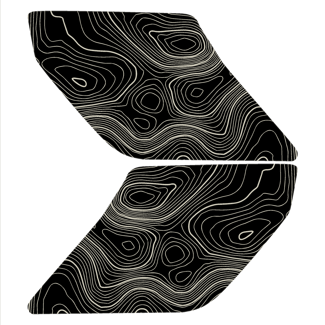 Topo Interior Lower Front Door Card Insert Overlays (Printed Series) - 2021+ Bronco 4 Door