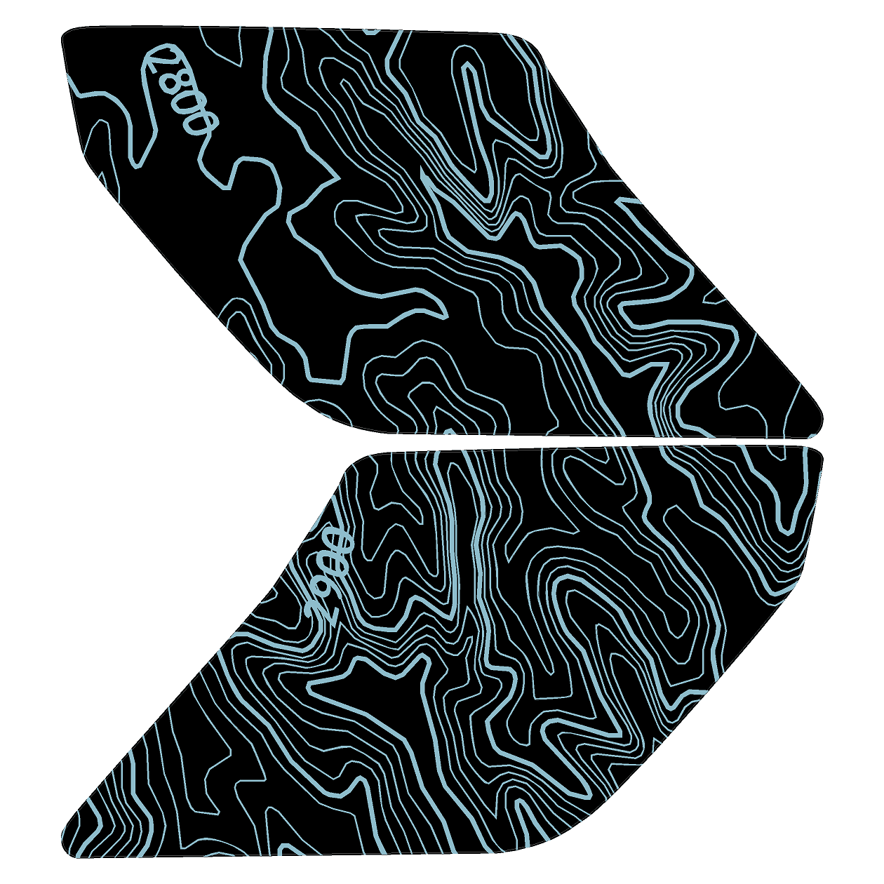 Topo Interior Door Handle Overlays - 2021+ Bronco