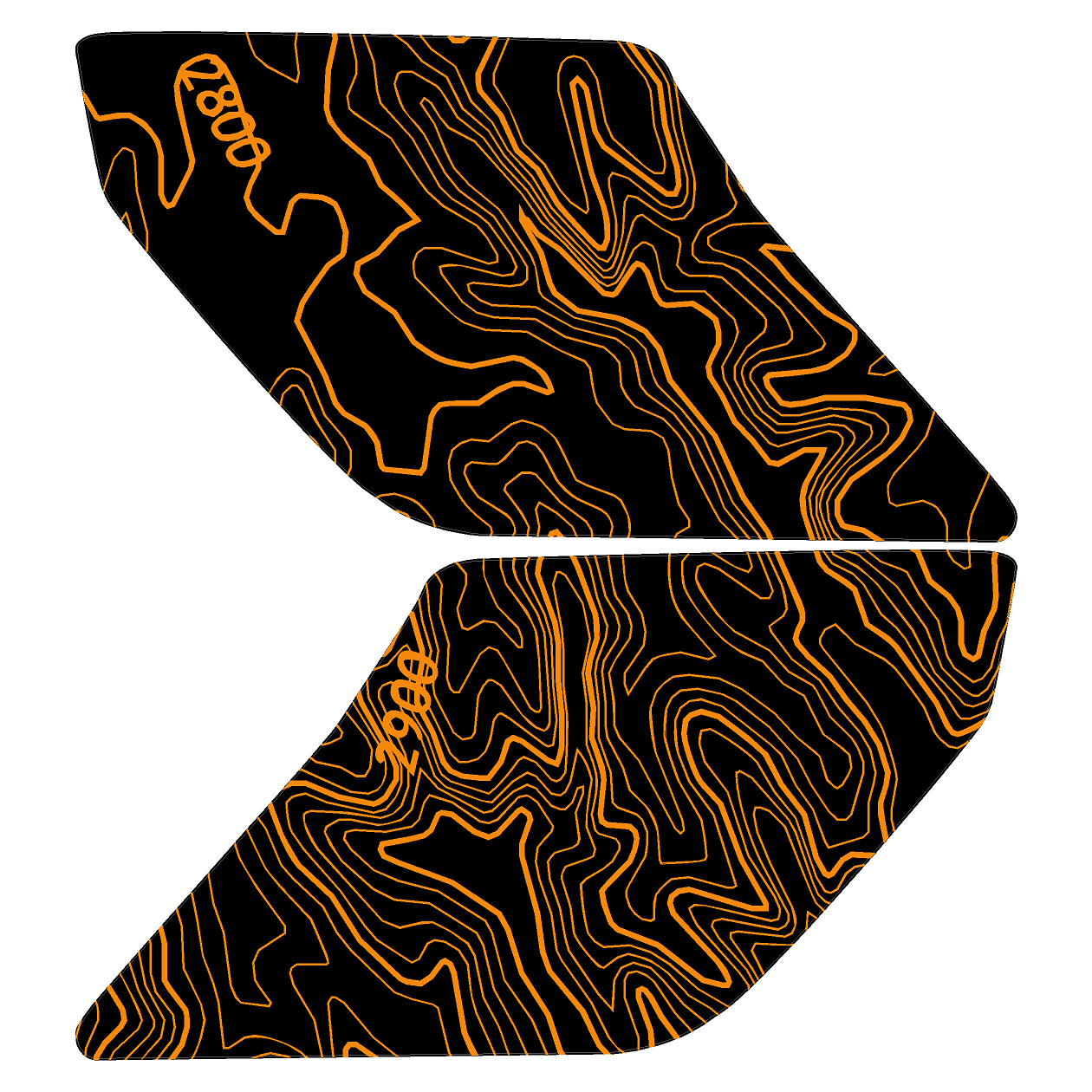 Topo Interior Lower Door Card Insert Overlays (Printed Series) - 2021+ Bronco 2 Door
