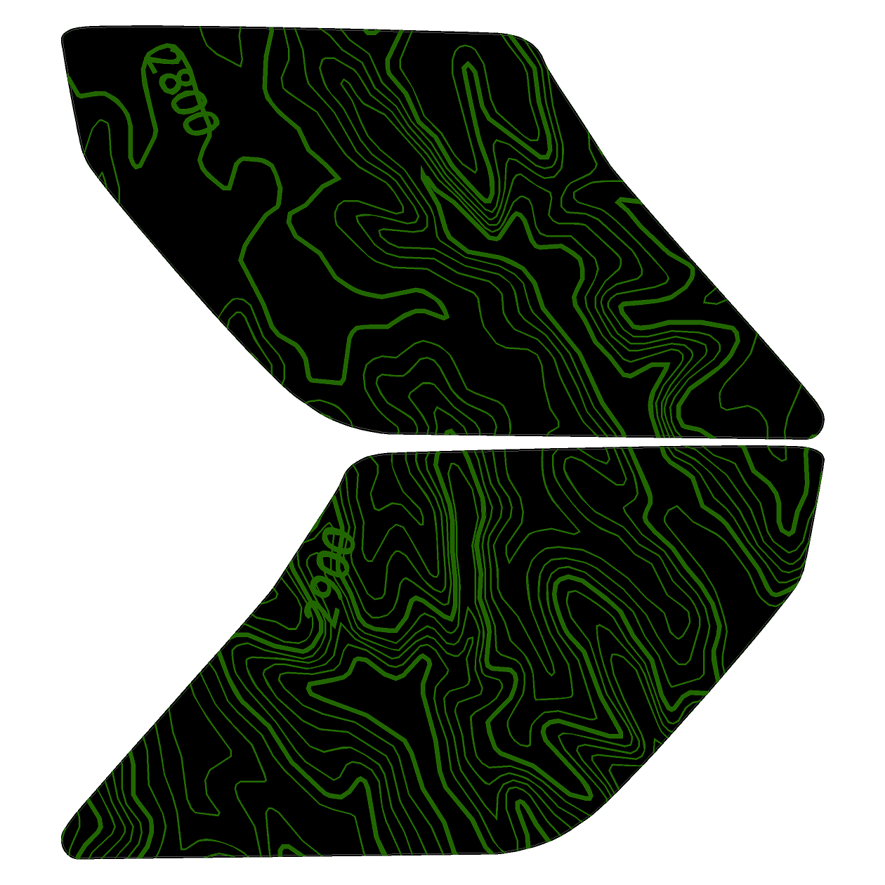 Topo Interior Lower Door Card Insert Overlays (Printed Series) - 2021+ Bronco 2 Door