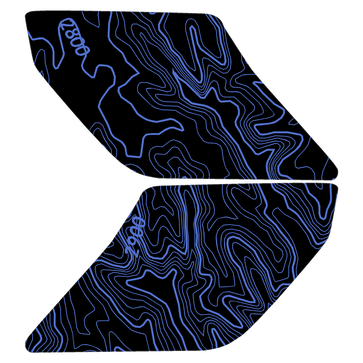 Topo Interior Sun Visor Overlays (Printed Series) - 2021+ Bronco (with Homelink)