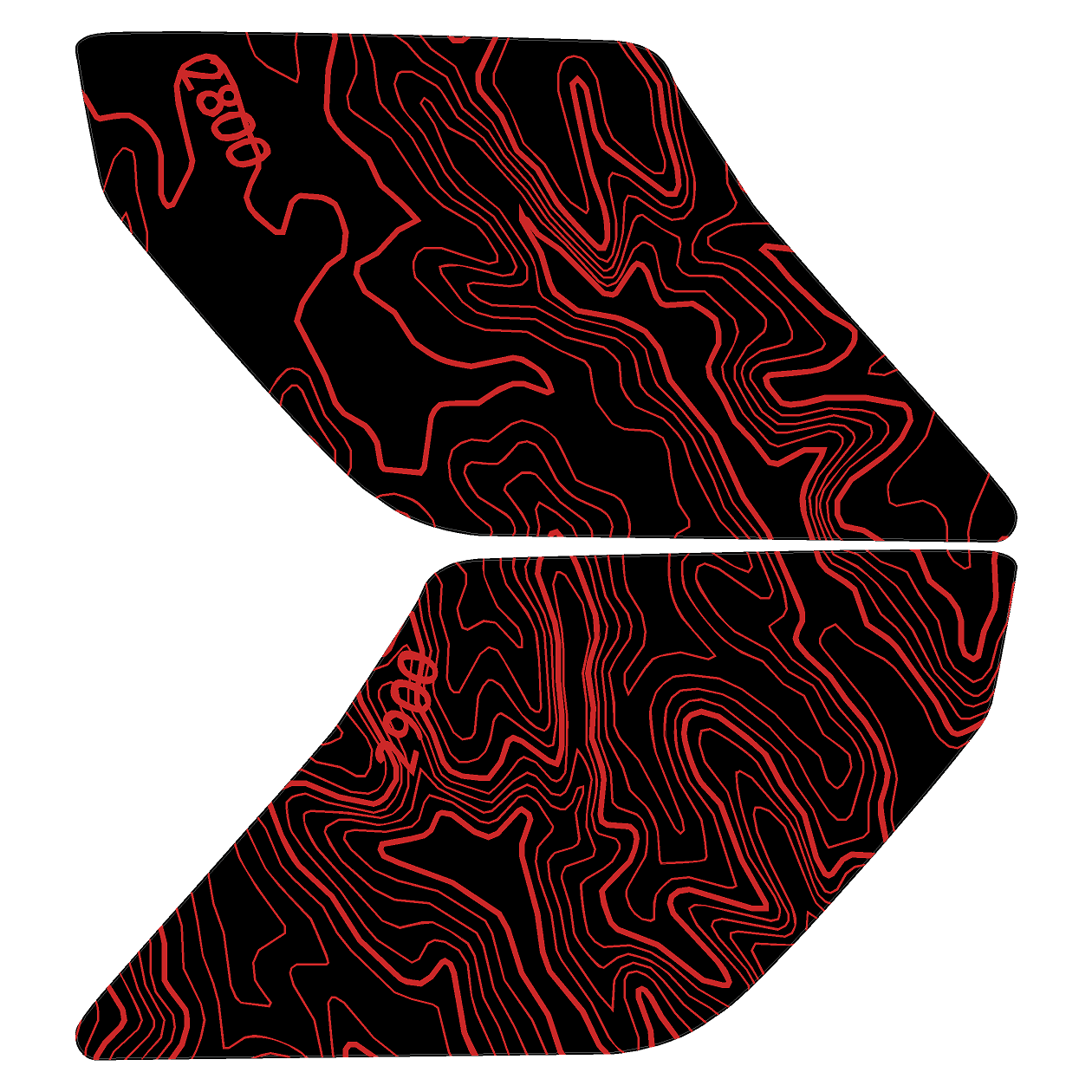 Topo Interior Door Handle Overlays - 2021+ Bronco