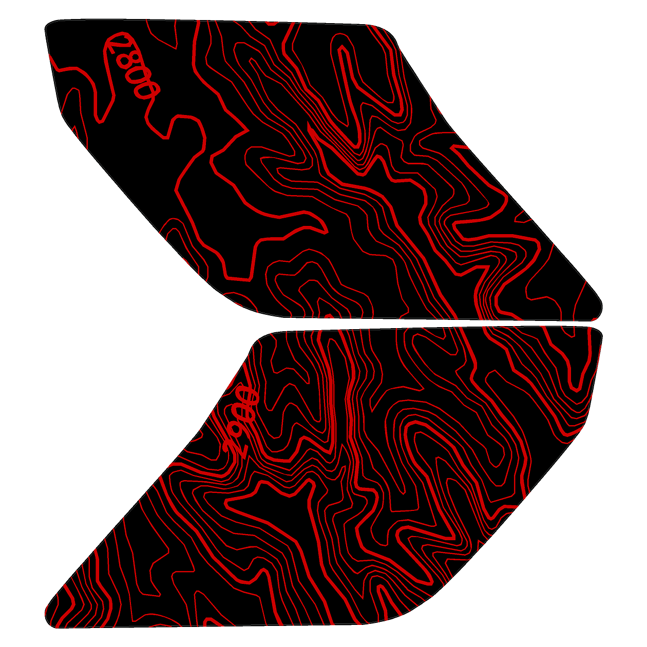 Topo Interior Door Handle Overlays - 2021+ Bronco