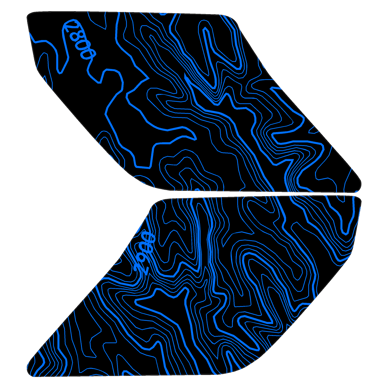 Topo Interior Door Handle Overlays - 2021+ Bronco