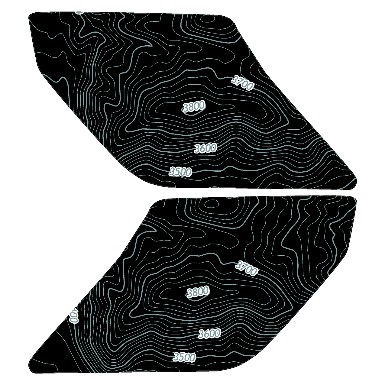 Topo Interior Door Handle Overlays - 2021+ Bronco