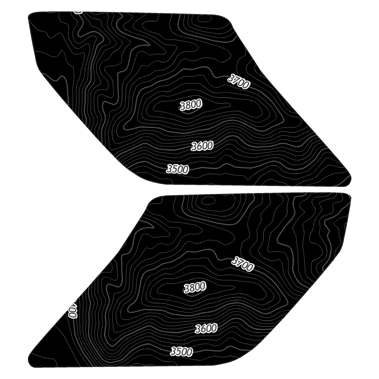 Topo Interior Door Handle Overlays - 2021+ Bronco