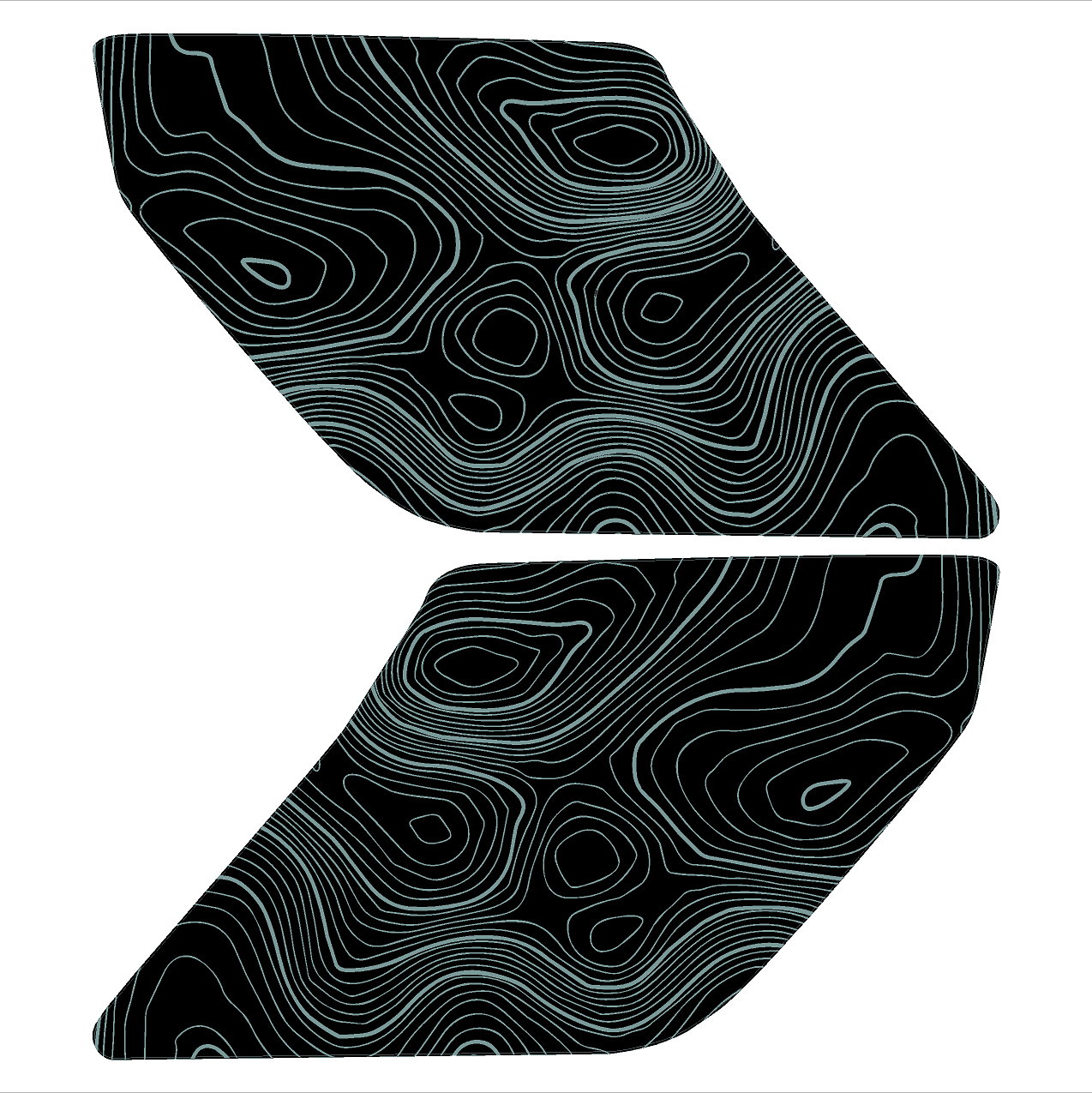 Topographic Interior Sun Visor Overlays - 2024+ Ranger Raptor (with Homelink)