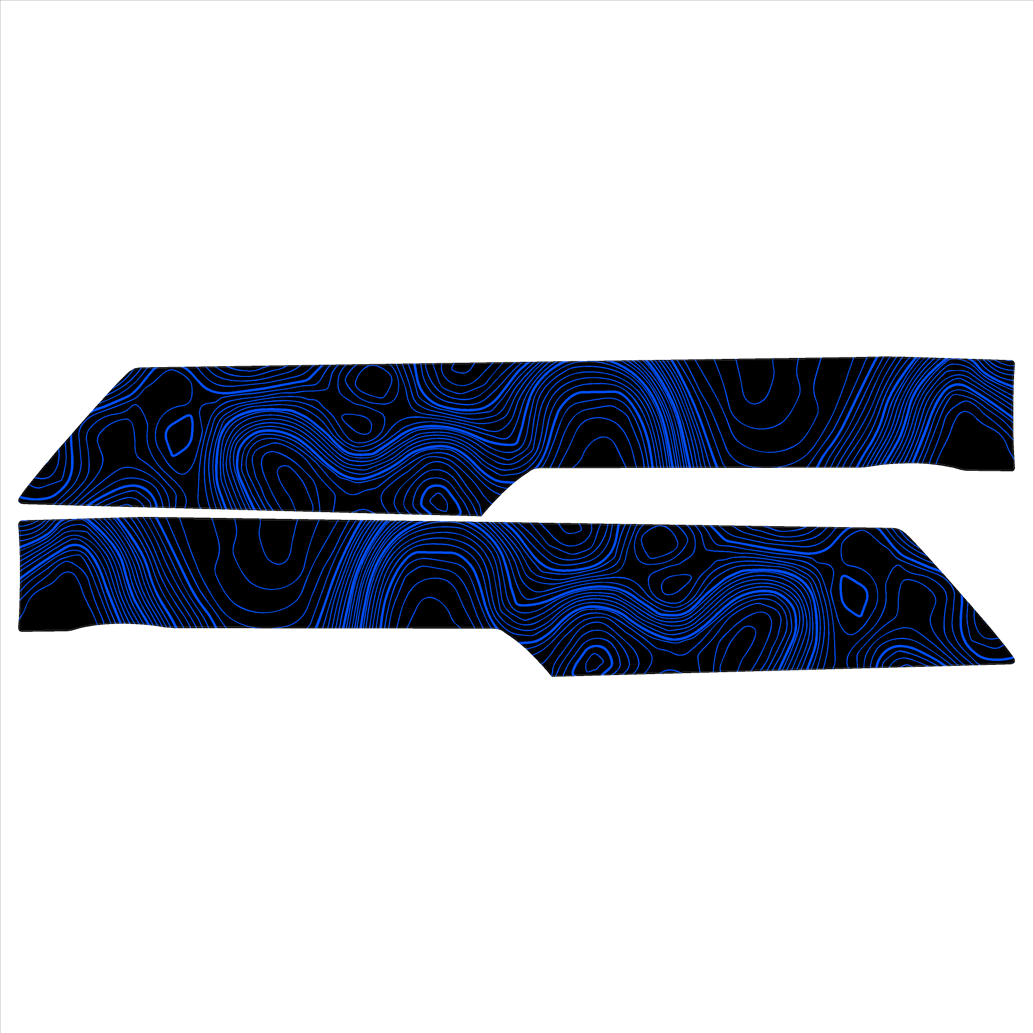 Topo Front Interior Upper Door Card Insert Overlays (Printed Series) - 2021+ Bronco 4 Door