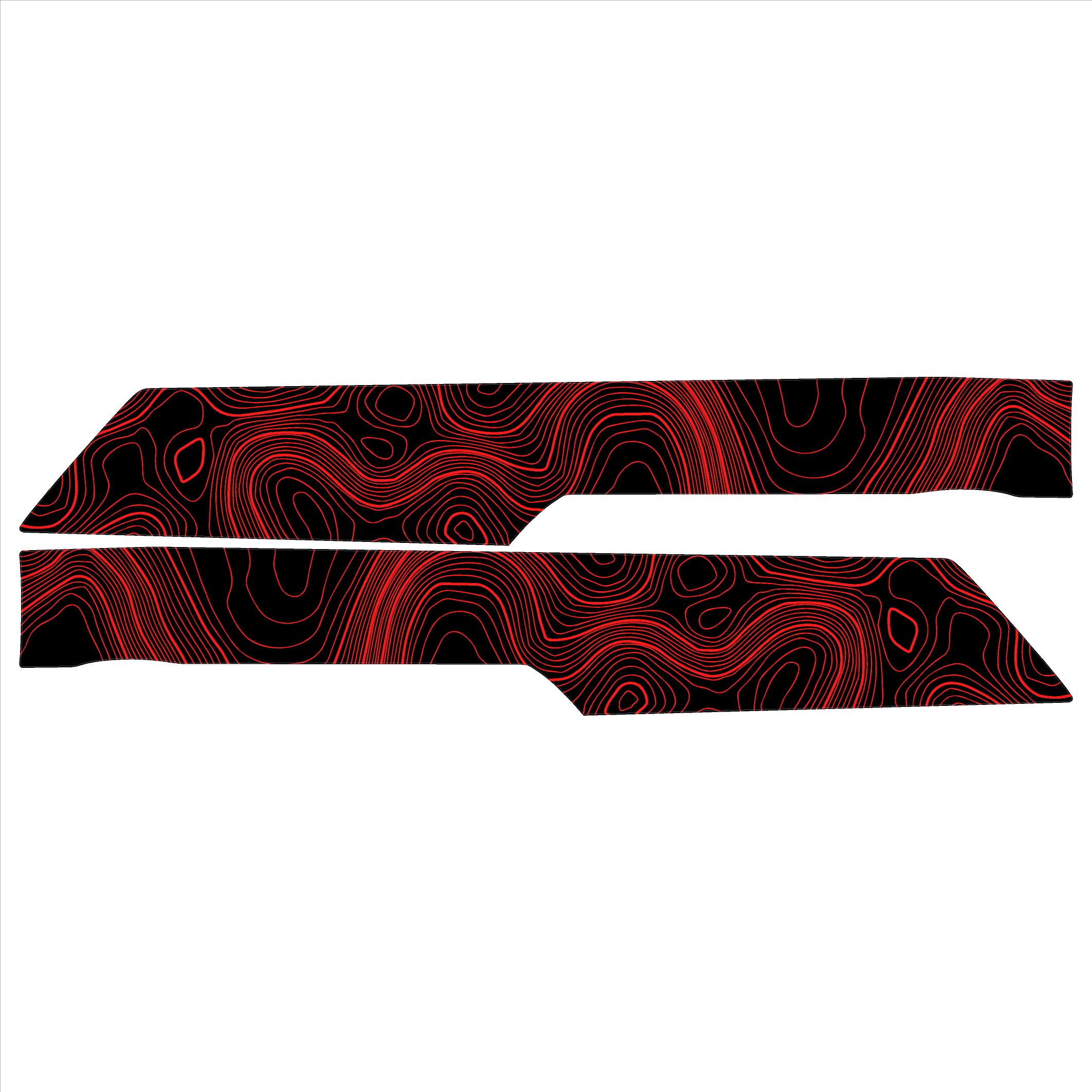 Topo Front Interior Upper Door Card Insert Overlays (Printed Series) - 2021+ Bronco 4 Door