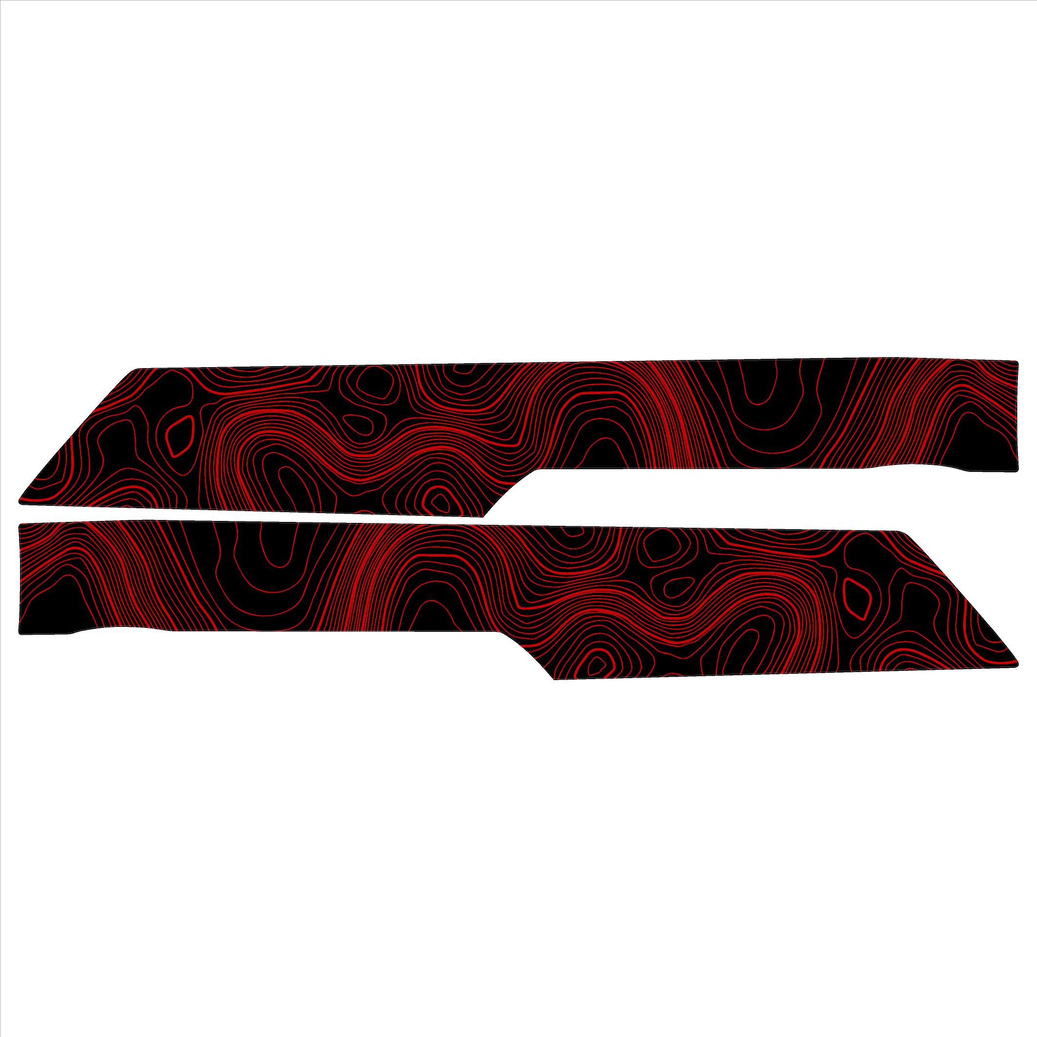 Topo Rear Interior Upper Door Card Insert Overlays (Printed Series) - 2021+ Bronco 4 Door